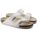 Unisex Arizona Birko-Flor White Two-Strap Sandals in 2019 | Two strap sandals, Fashion 