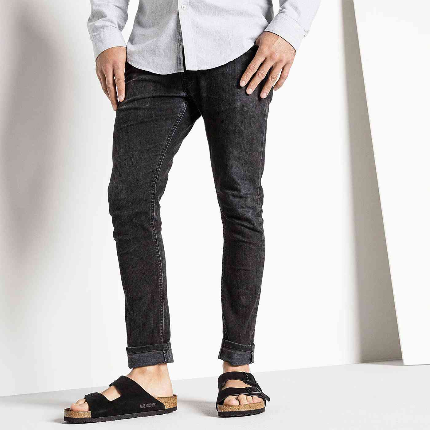 Arizona Suede Leather Soft Footbed - Black (REGULAR FIT) - Image 4