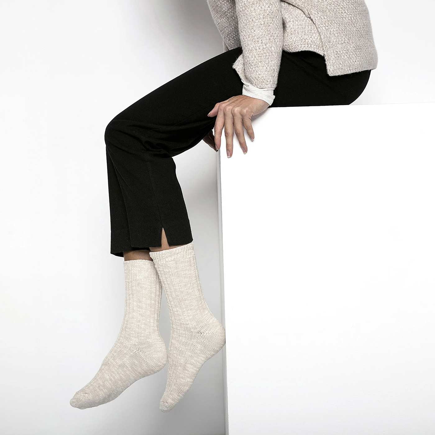 Cotton Slub - Men's Beige White - Image 4